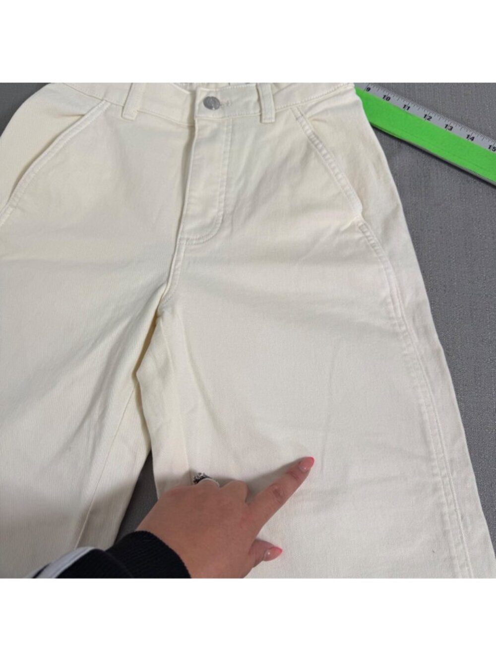 Everlane Women's Bone Organic Cotton Barrel Utility Pants Size 00 Ankle Relaxed - Picture 6 of 16